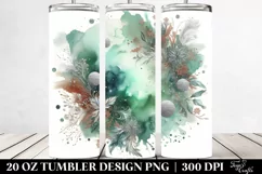 Greenish Watercolor Silver Foil | 20 Oz Tumbler Product Image 2