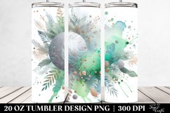 Colorful Greenish Watercolor Splash with Silver Foil | 20 Oz Product Image 2