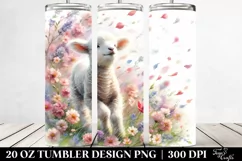 Watercolor Pastel Lamb Tumbling Spring Petals | 20 Oz Product Image 2