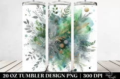 Colorful Greenish Watercolor Background | 20 Oz Tumbler Product Image 2