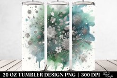 Colorful Greenish Watercolor Splash with Silver Foil | 20 Oz Product Image 2