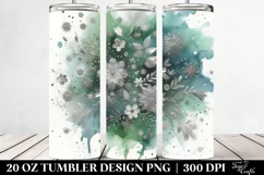 Colorful Greenish Watercolor Splash with Silver Foil | 20 Oz Product Image 2