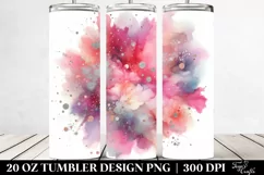 Colorful PINkish Watercolor Particles | 20 Oz Tumbler Product Image 2