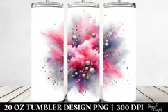 Colorful PINkish Watercolor Particles | 20 Oz Tumbler Product Image 2