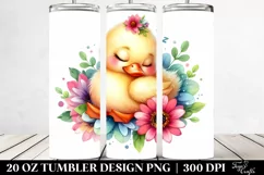 Colorful Sleeping Baby Duck | 20 Oz Tumbler Product Image 2