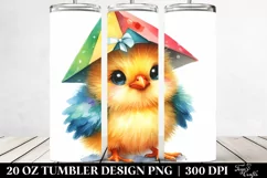 Colorful Smiling Baby Chicken with Big Eyes | 10 Oz Tumbler Product Image 2