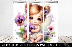 Cute Small Baby Fairy with Pansy | 20 Oz Tumbler Product Image 2
