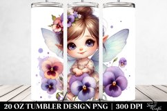 Cute Small Baby Fairy with Pansy | 20 Oz Tumbler Product Image 2