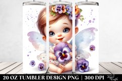 Cute Small Baby Fairy with Pansy | 20 Oz Tumbler Product Image 2