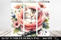 Sleeping Kitten in Flower | 20 oz Tumbler Product Image 2