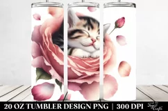 Sleeping Kitten in Flower | 20 Oz Tumbler Product Image 2