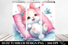 Vibrant Pinkish Baby Rabbit on Pillow | 20 Oz Tumbler Product Image 2