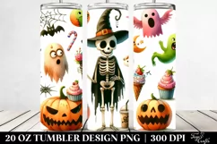 Halloween Skeleton Clipart, Transparent 20 Oz Tumbler Product Image 2
