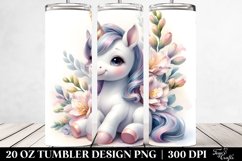 Pastel Baby Unicorn and Freesia | 20 Oz Tumbler Product Image 2
