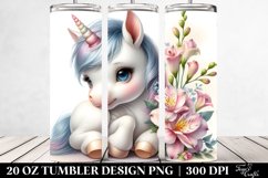 Cute Baby Unicorn Freesia Tumbler | 20 Oz Product Image 2
