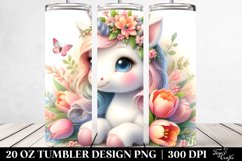 Cute Baby Unicorn Tulip Tumbler | 20 Oz Product Image 2