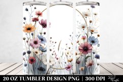 Centered Watercolor Wild Flowers | 20 Oz Tumbler Product Image 2
