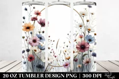 Centered Watercolor Wild Flowers | 20 Oz Tumbler Product Image 2