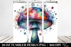 Colorful Watercolor Magical Celestial Mushrooms | 20 Oz Product Image 2