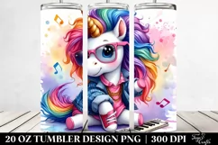 Running Cute Unicorn, Transparent 20 Oz Tumbler Product Image 2