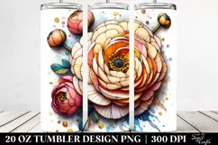 Detailed Stained Ranunculus Tumbler | 20 Oz Product Image 2