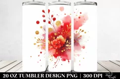Colorful Redish Watercolor Splash | 20 Oz Tumbler Product Image 2