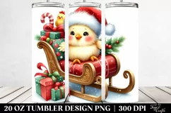 Funny Chicken on Christmas Sleigh, High-Res 20 Oz Tumbler Product Image 2