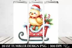 Funny Chicken on Christmas Sleigh, High-Res 20 Oz Tumbler Product Image 2