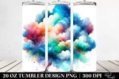 Colorful Watercolor Cloud | 20 Oz Tumbler Product Image 2