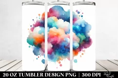 Colorful Watercolor Cloud | 20 Oz Tumbler Product Image 2