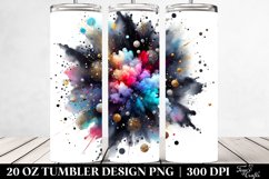 Colorful Black Watercolor Particles | 20 Oz Tumbler Product Image 2