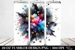 Colorful Black Watercolor Particles | 20 Oz Tumbler Product Image 2