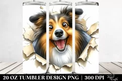 Funny Crazy Collie with Popping Eyes | 20 Oz Tumbler Product Image 2