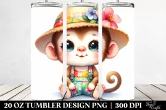 Colorful Baby Monkey Dressed for Summer | 20 Oz Tumbler Product Image 2