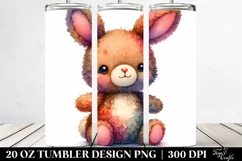 Vibrant Colorful Brownish Manual Rabbit | 20 Oz Tumbler Product Image 2