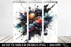Colorful Black Watercolor Splash | 20 Oz Tumbler Product Image 2