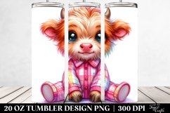 Highland Cow in Pijamas | 10 Oz Tumbler Product Image 2