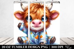 Highland Cow in Pijamas | 10 Oz Tumbler Product Image 2