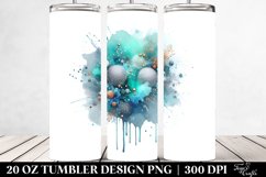 Cyan Watercolor Particles Splash | 20 Oz Tumbler Product Image 2