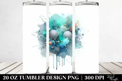 Cyan Watercolor Particles Splash | 20 Oz Tumbler Product Image 2