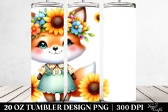 Smiling Baby Fox on Smiling Sun Watercolor | 20 Oz Tumbler Product Image 2