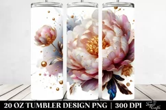 Shiny Peonies with Golden Inserts | 20 Oz Tumbler Product Image 2