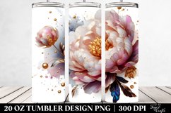 Shiny Peonies with Golden Insertions | 10 Oz Tumbler Product Image 2