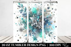 Cyan Watercolor Particles Splash | 20 Oz Tumbler Product Image 2