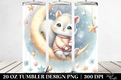 Sweet Baby Squirrel on Moon | 20 oz Tumbler Product Image 2