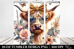 Elegant Highland Cow Bow Tumbler Product Image 2