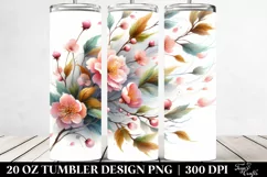 20 Oz Tumbler Sublimation | Tumbling with Spring Petals in Product Image 2