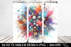 Colorful Watercolor Particles Stains | 20 Oz Tumbler Product Image 2