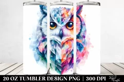 Vibrant Owl in Ice | 20 oz Tumbler Product Image 2