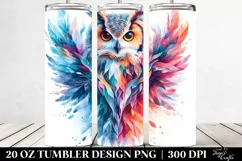 Vibrant Owl in Ice | 20 oz Tumbler Product Image 2